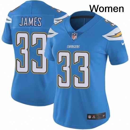 Womens Nike Los Angeles Chargers 33 Derwin James Electric Blue Alternate Vapor Untouchable Limited Player NFL Jersey